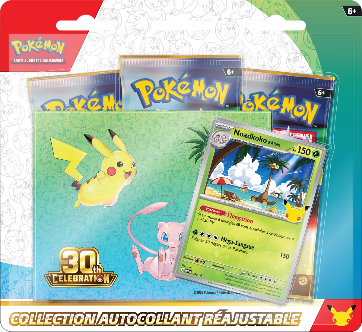 PRE-ORDER: POKÉMON TECH-STICKER COLLECTION 30TH CELEBRATIONS -FR-