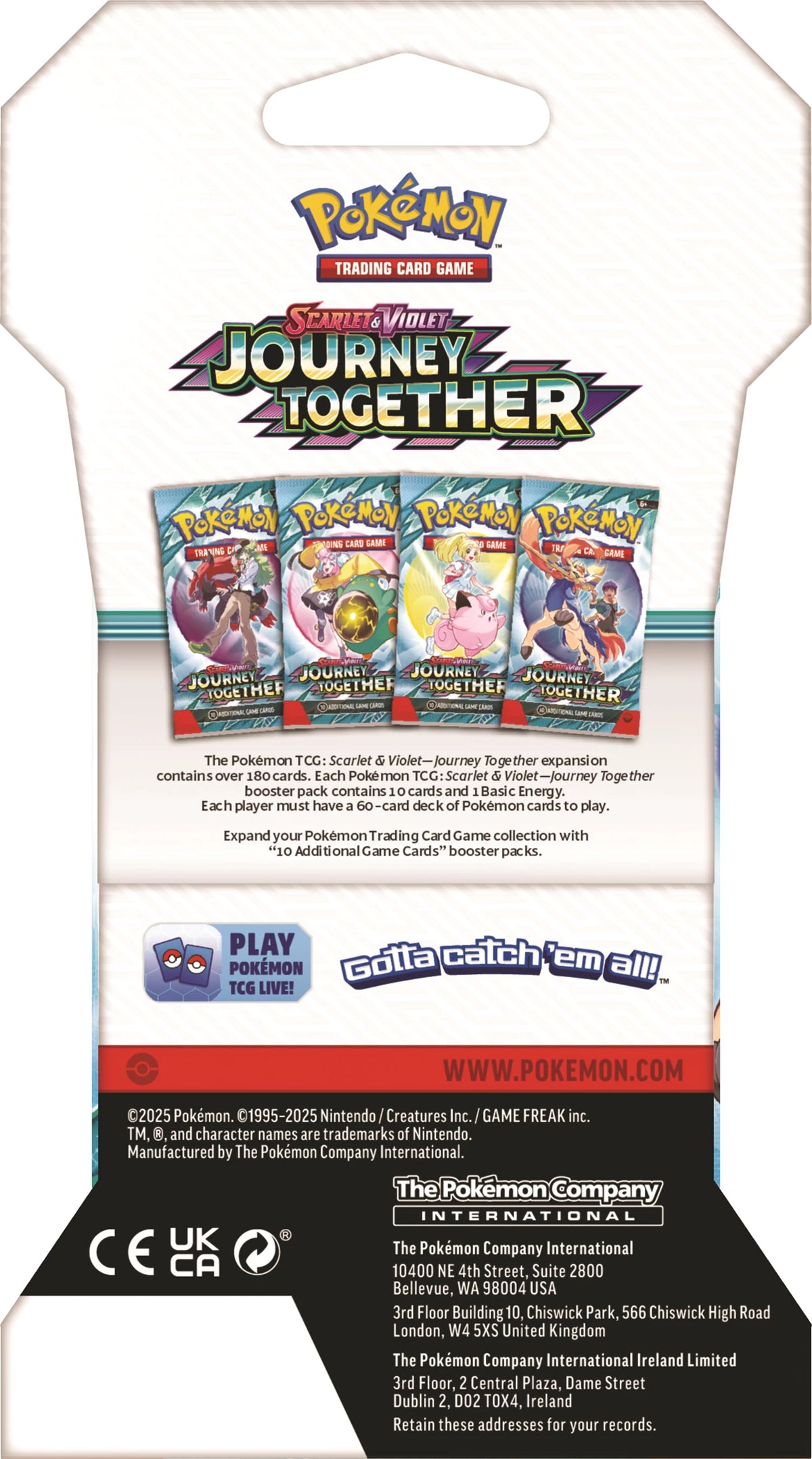 POKÉMON SLEEVED BOOSTER SCARLET & VIOLET: JOURNEY TOGETHER -EN-