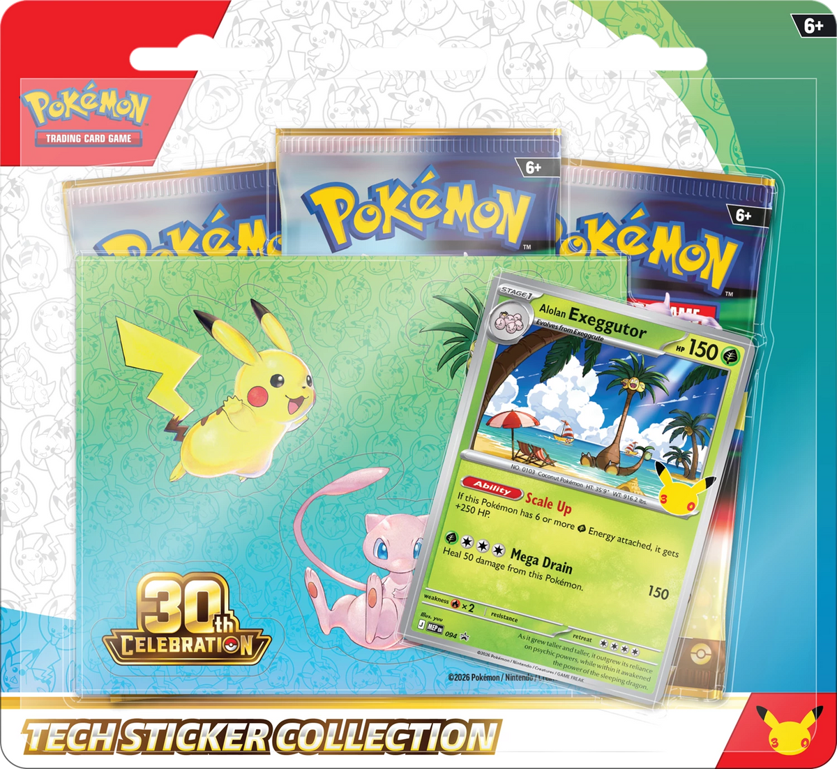 PRE-ORDER: POKÉMON TECH-STICKER COLLECTION 30TH CELEBRATIONS -EN-