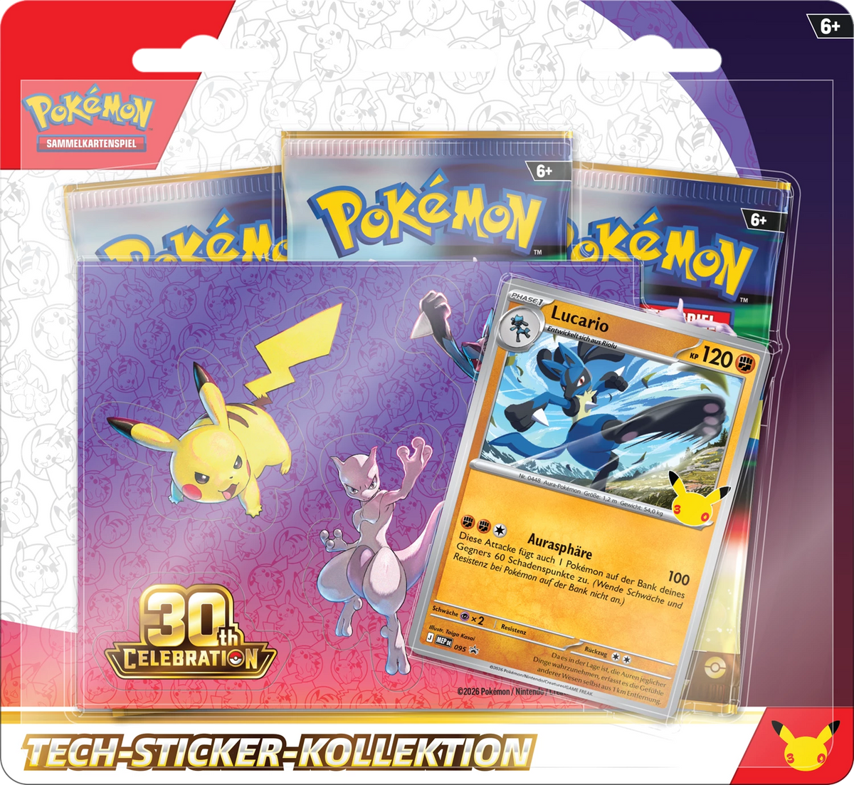 PRE-ORDER: POKÉMON TECH-STICKER COLLECTION 30TH CELEBRATIONS -DE-