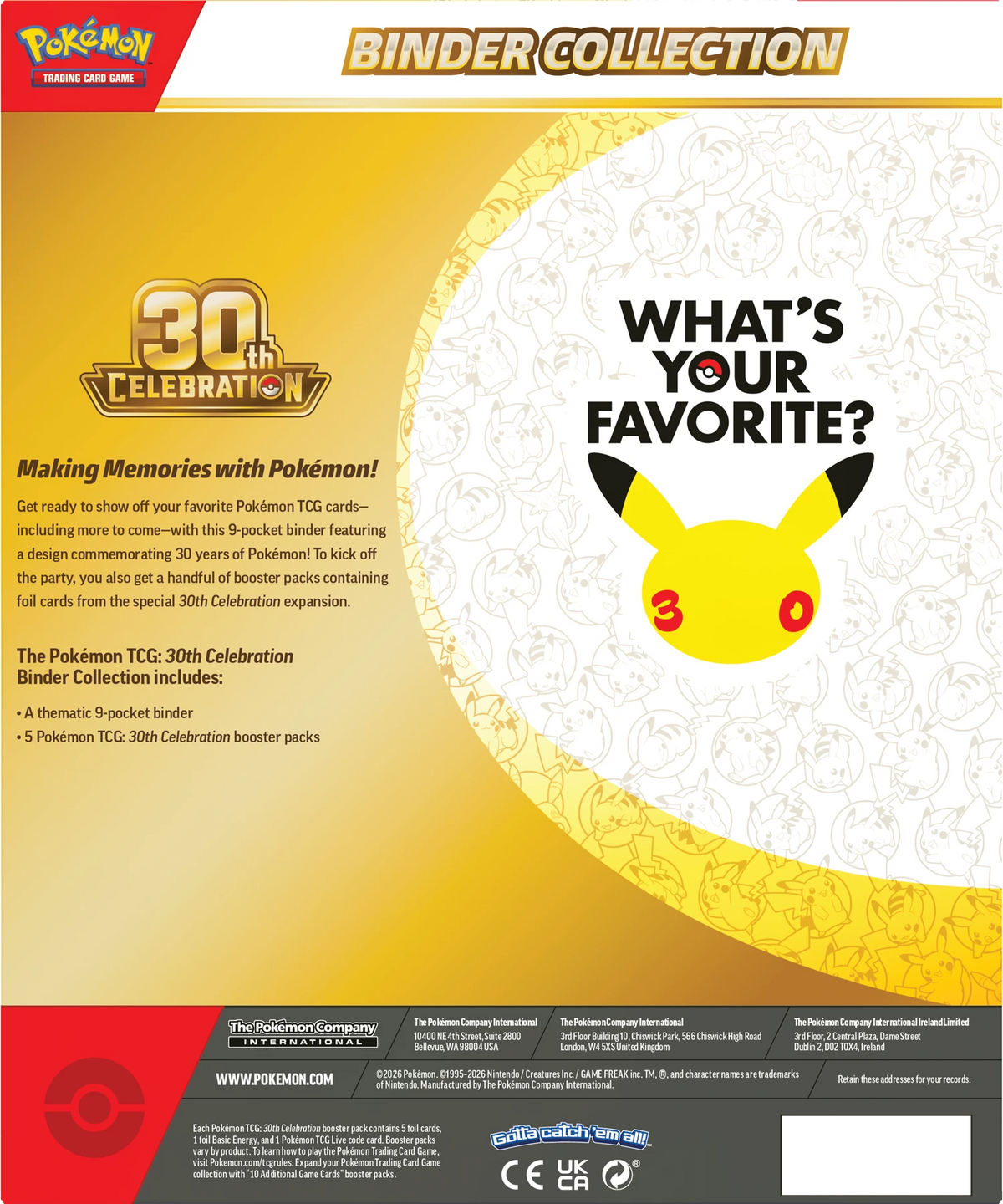 POKÉMON BINDER COLLECTION 30TH CELEBRATIONS -EN-