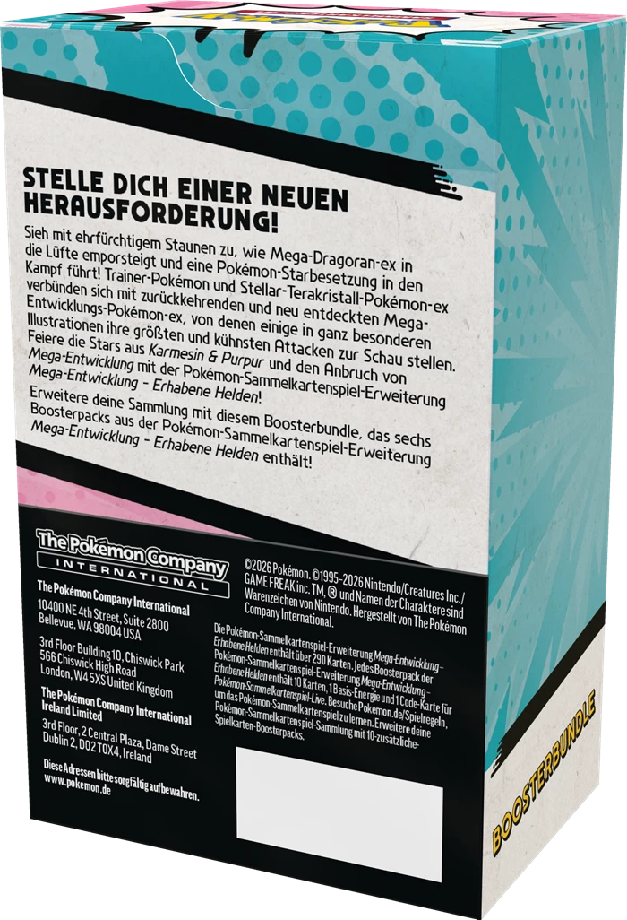 POKÉMON BOOSTERBUNDLE MEGA-ENTWICKLUNG: ERHABENE HELDEN -DE-